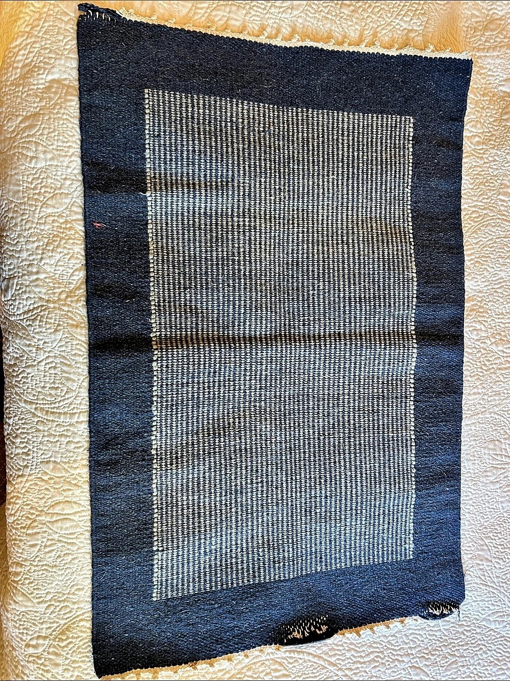 Woven Blue & Beige Textile Wall Decor